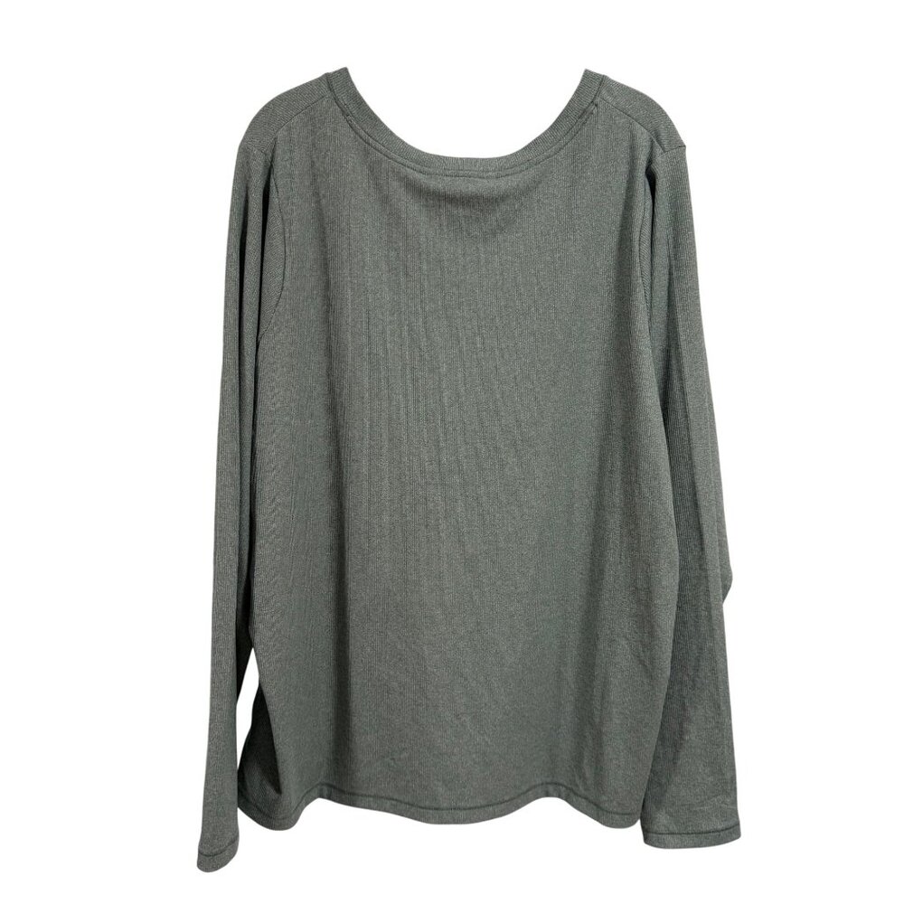 Athleta Uptempo‎ Ribbed Henley Top Sage Green Size 3X - Picture 4 of 6